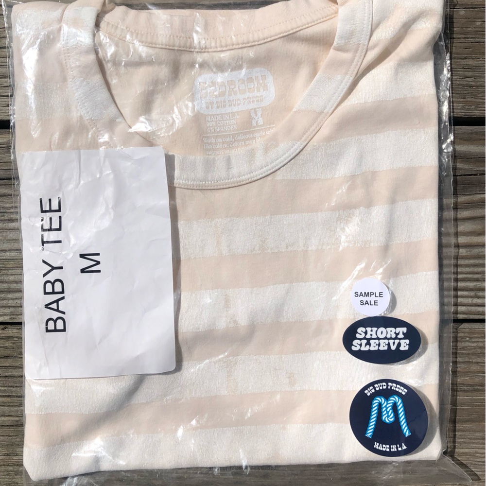 Big bud press striped baby tee M